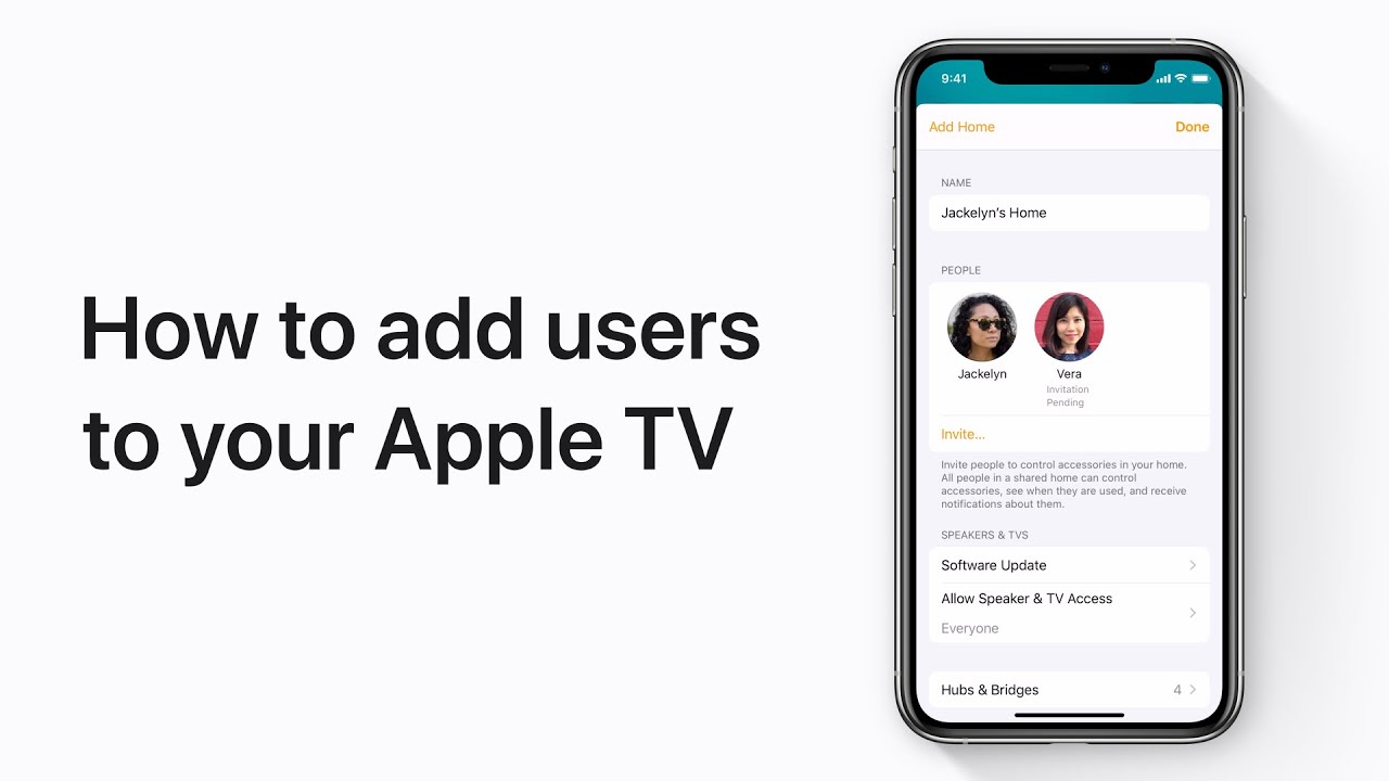 How to add a user to Apple TV from the Home app on iPhone and iPad — Apple Support