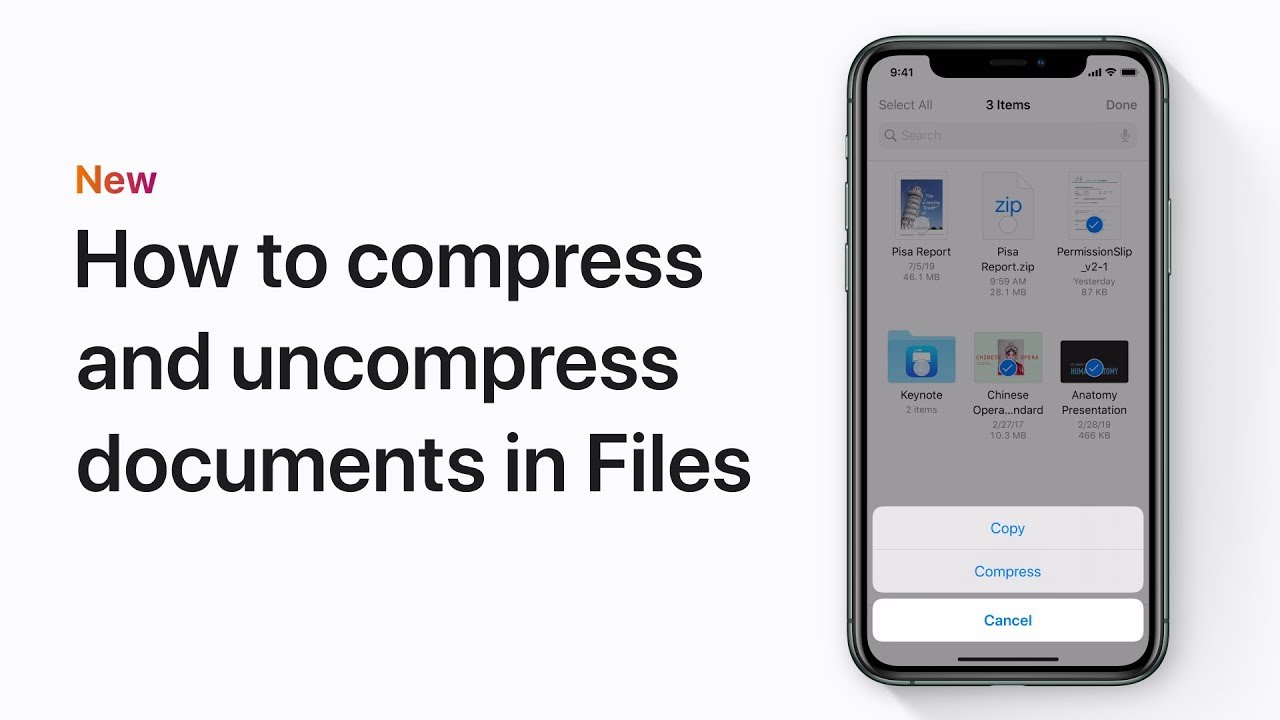 How to compress and uncompress documents in Files on iPhone, iPad, or iPod touch – Apple Support