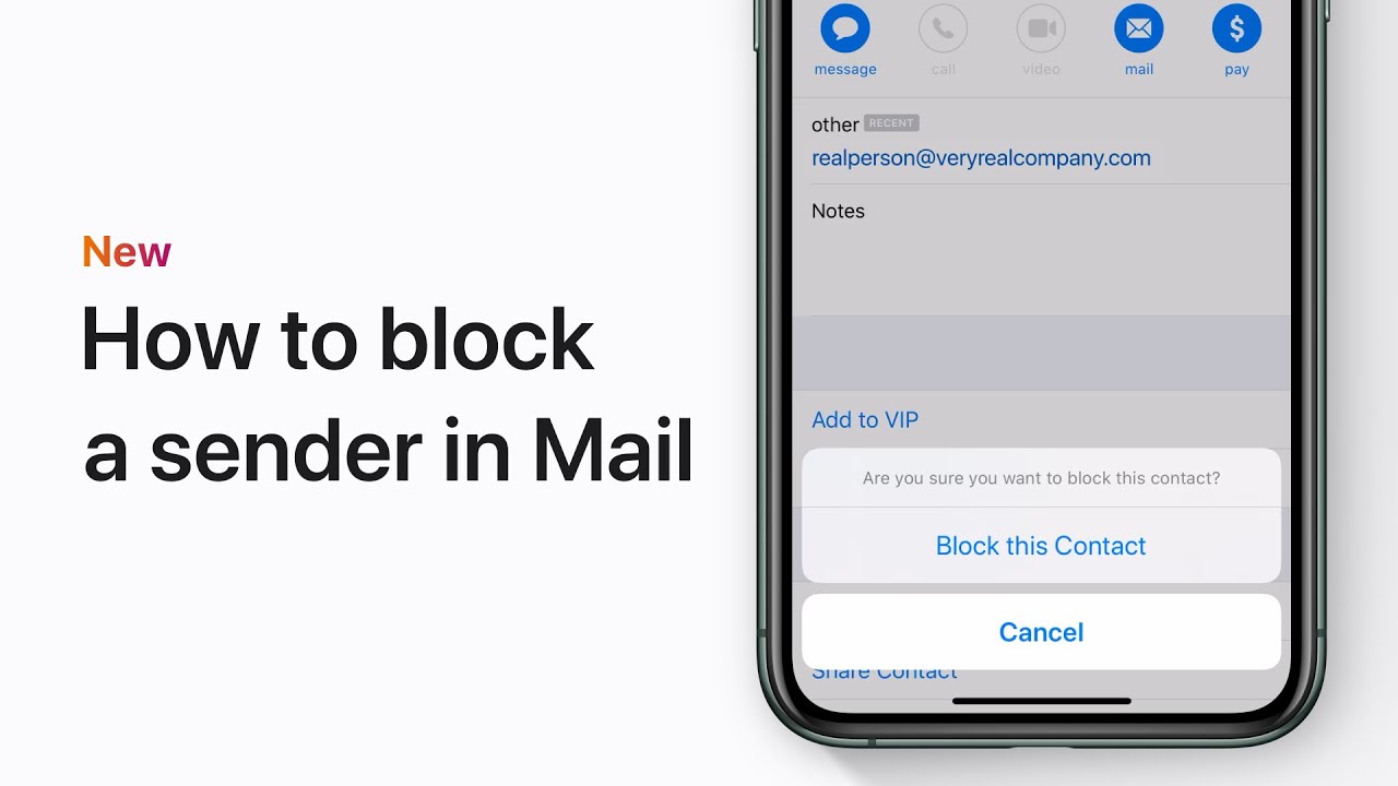 How to block a sender in Mail in iOS 13 on your iPhone, iPad, or iPod touch – Apple Support