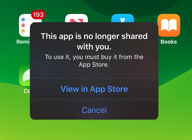 How to Fix “This app is no longer shared with you” Error on iPhone & iPad