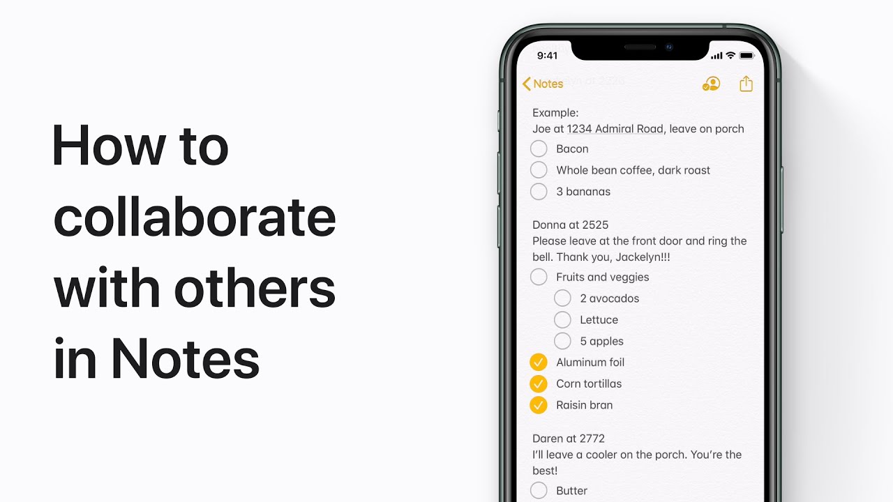 How to collaborate with others in Notes on iPhone, iPad, and iPod touch — Apple Support
