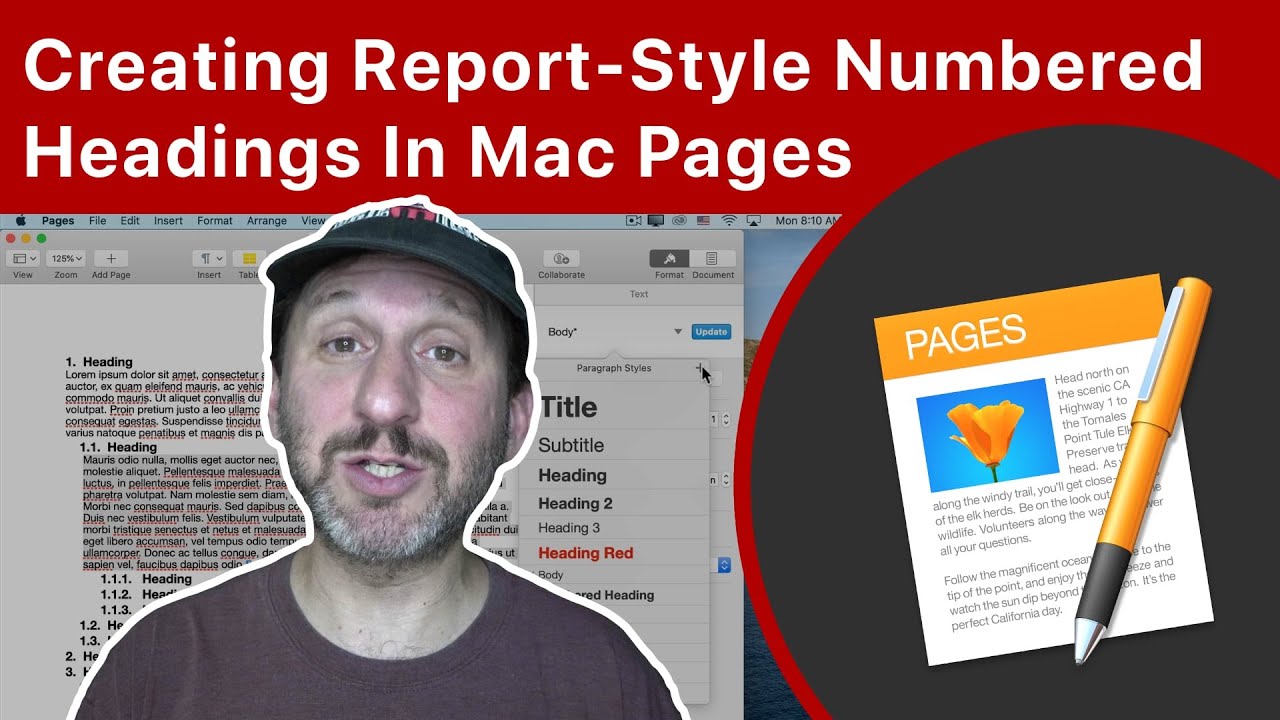 Creating Report-Style Numbered Headings In Mac Pages