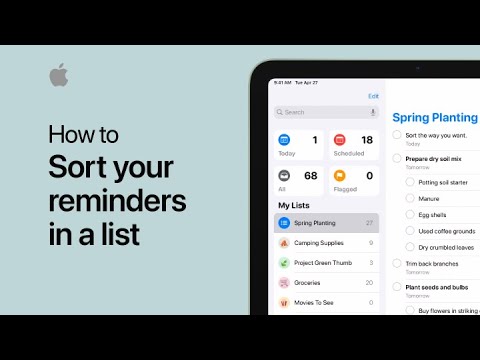 How to sort your reminders in a list on iPhone, iPad, and iPod touch — Apple Support