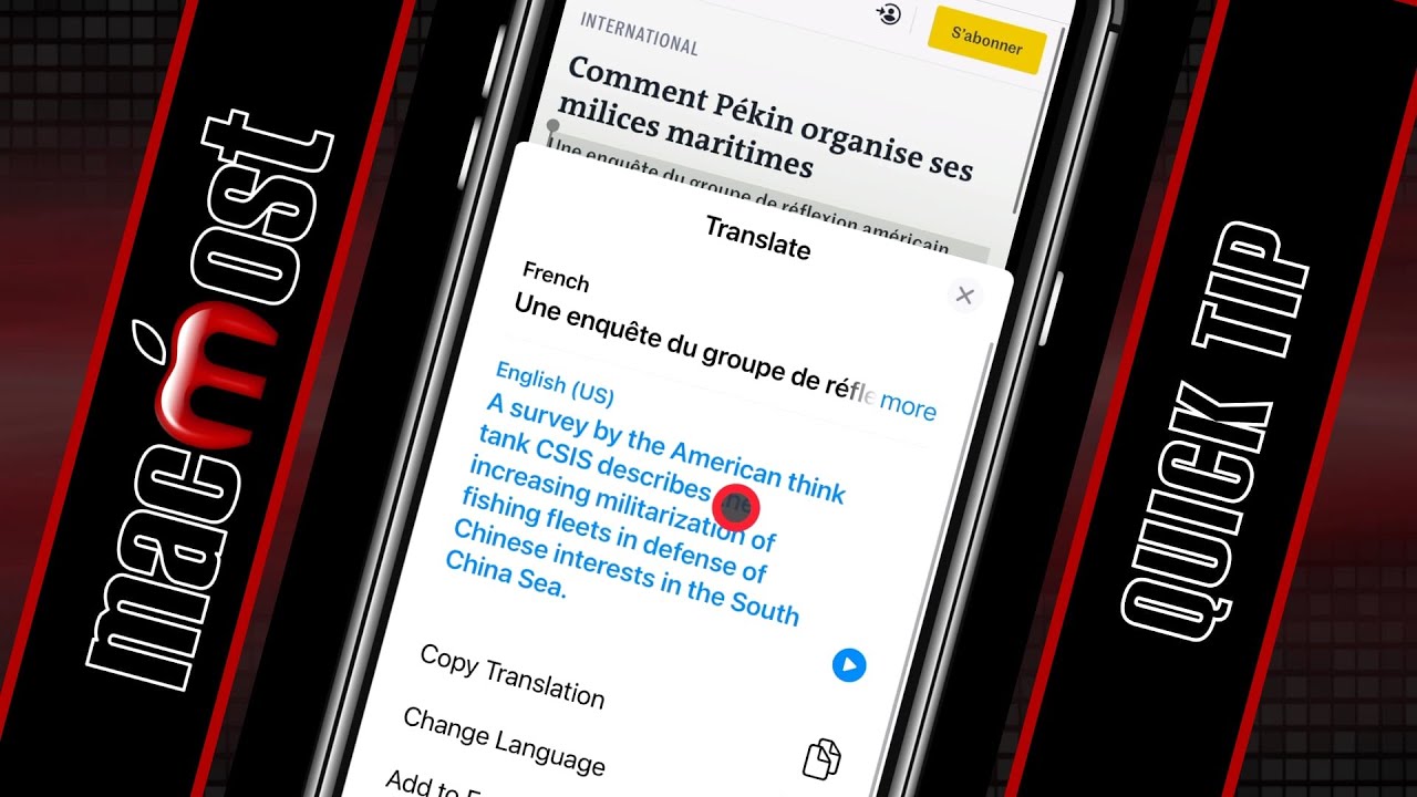 MacMost #Shorts — Translate Text Easily On Your iPhone or iPad