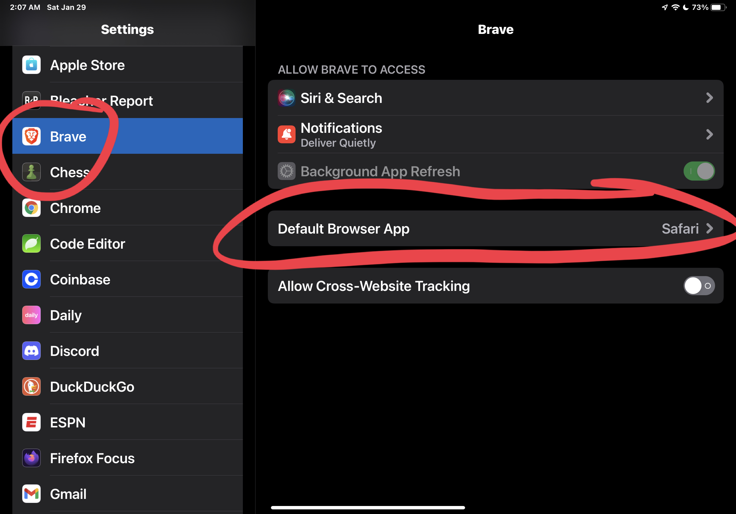 How to Set Brave as Default Browser on iPhone or iPad
