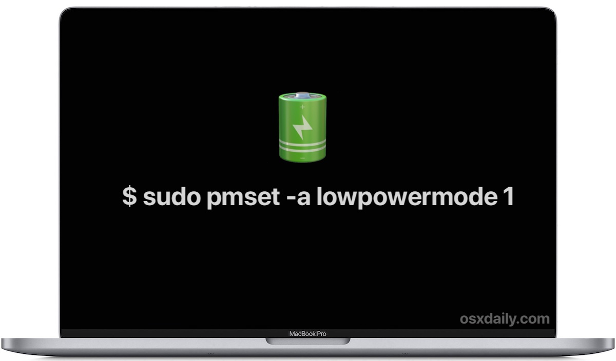 Enable Low Power Mode on Mac via Command Line
