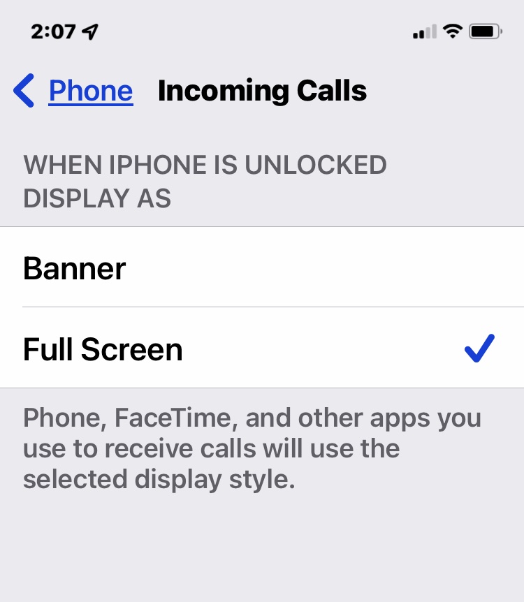 How to Make Incoming iPhone Calls Show as Full Screen Again