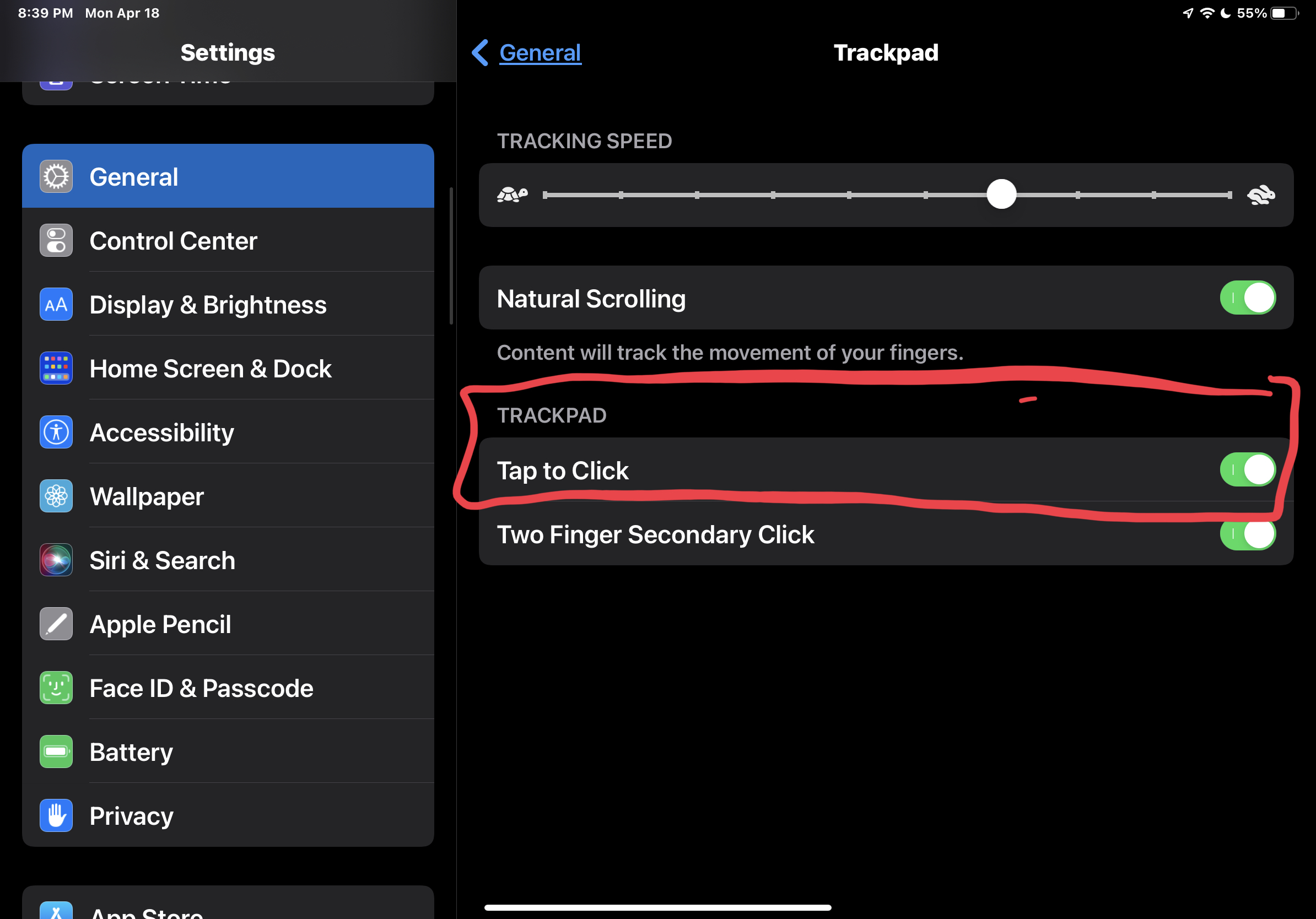 How to Enable Tap to Click on Trackpad with iPad