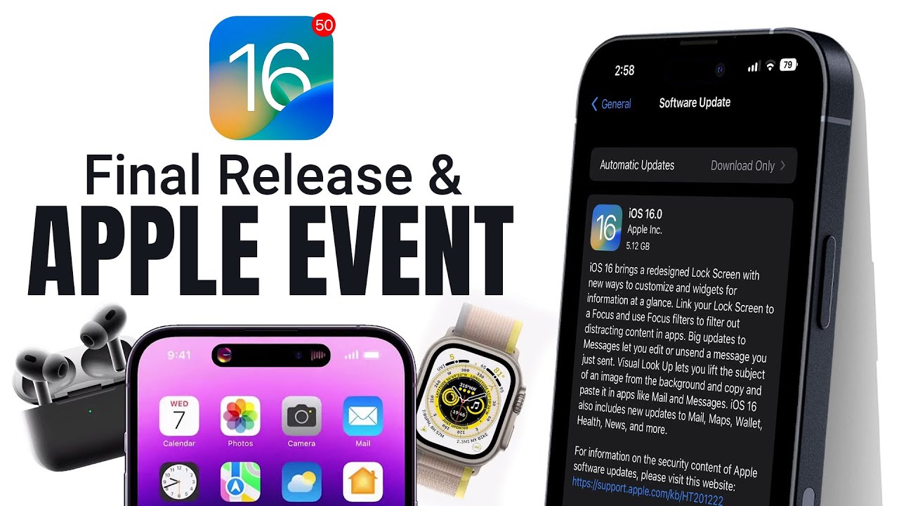 iOS 16 RC & Final Release / iOS 15.7 & Apple Event recap + NEW WALLPAPER!