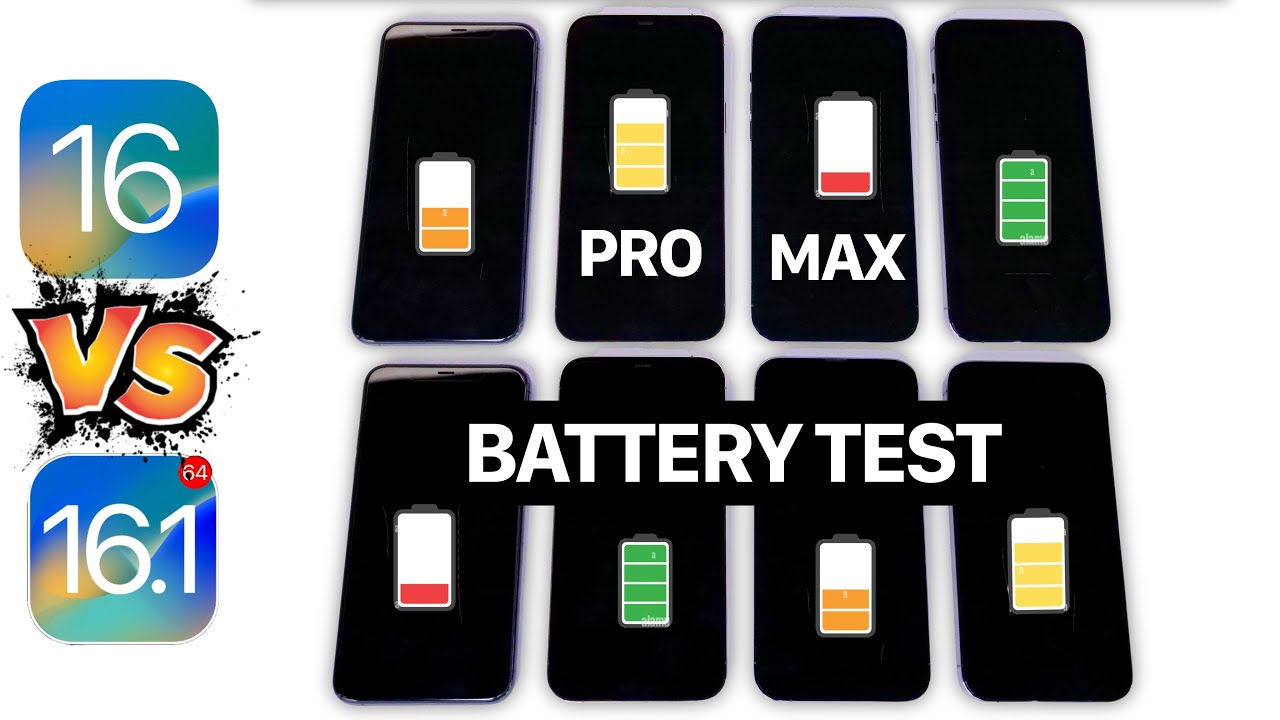 iPhone 14 Pro Max, 13 Pro Max, 12 Pro Max, 11 Pro Max (Battery Test) iOS 16.1 Vs 16.0.3