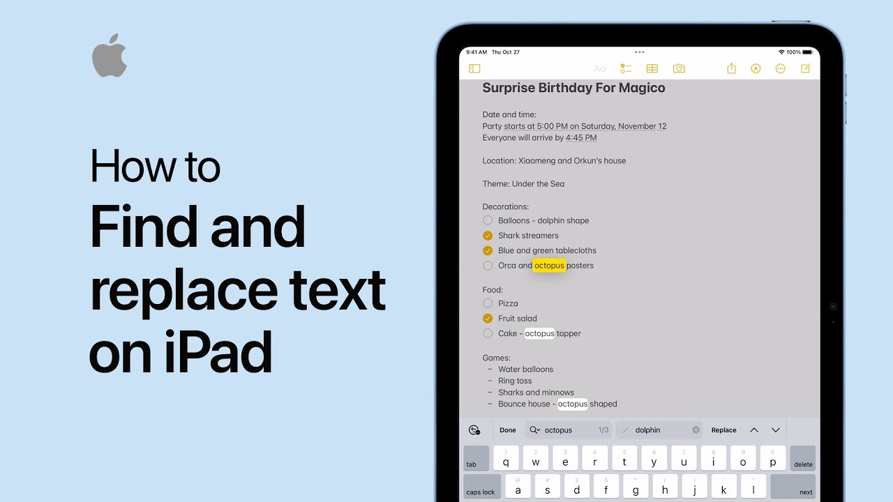 How to find and replace text on iPad | Apple Support