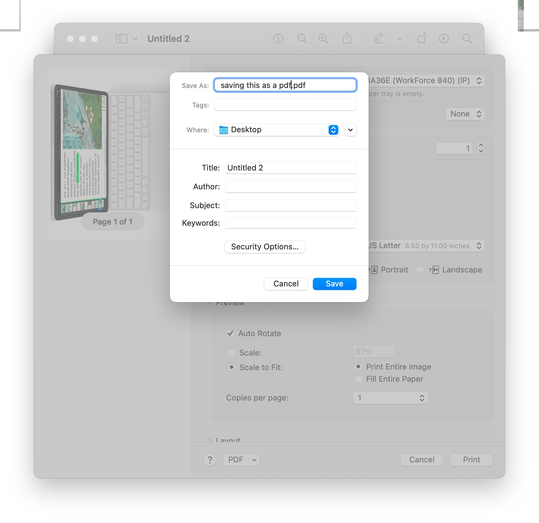 Creating a “Save as PDF” Keyboard Shortcut in MacOS Ventura