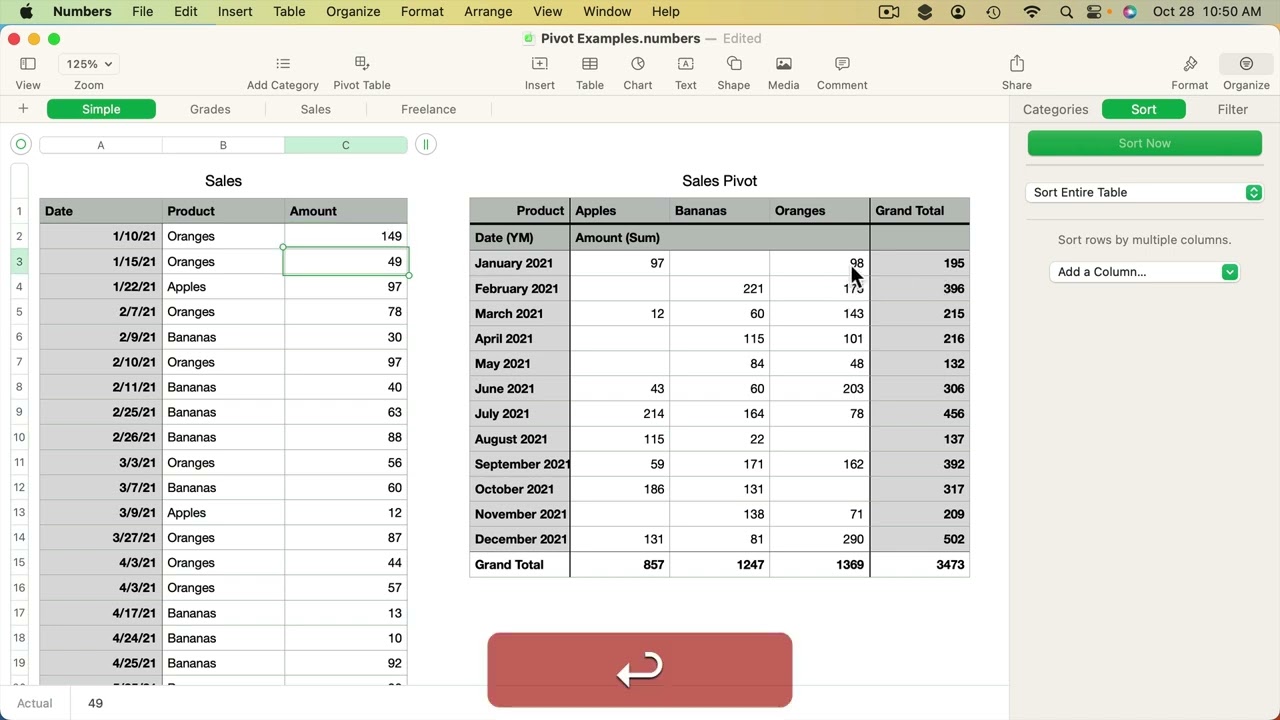 MacMost Numbers Course Lesson 52 – Pivot Tables