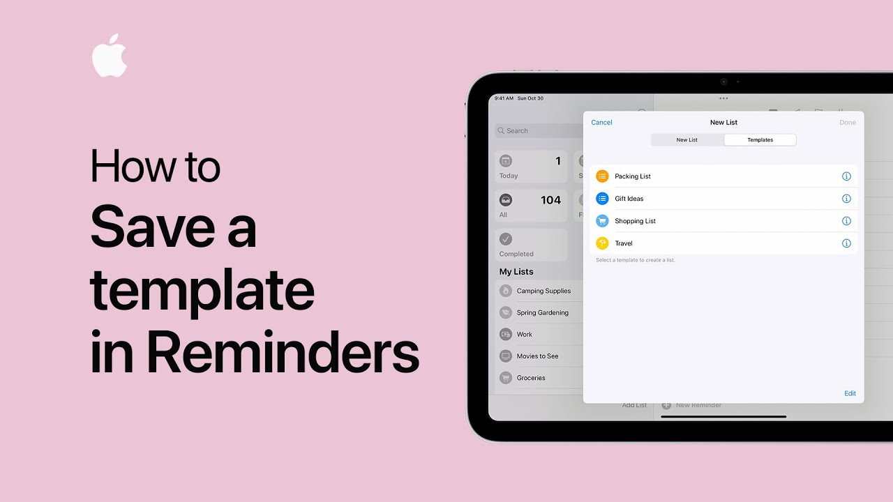 How to save a template in Reminders on iPhone and iPad | Apple Support