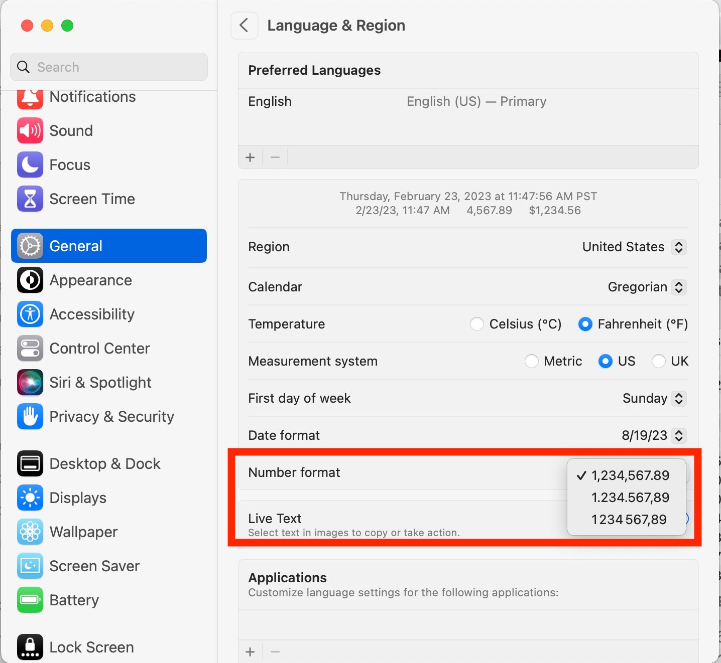 How to Change the Decimal Separator in MacOS Ventura from Comma to Dot