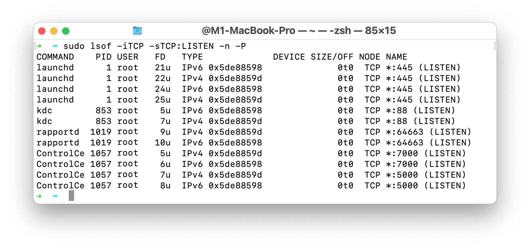 How to Find Who/What is Listening on TCP Ports on Mac