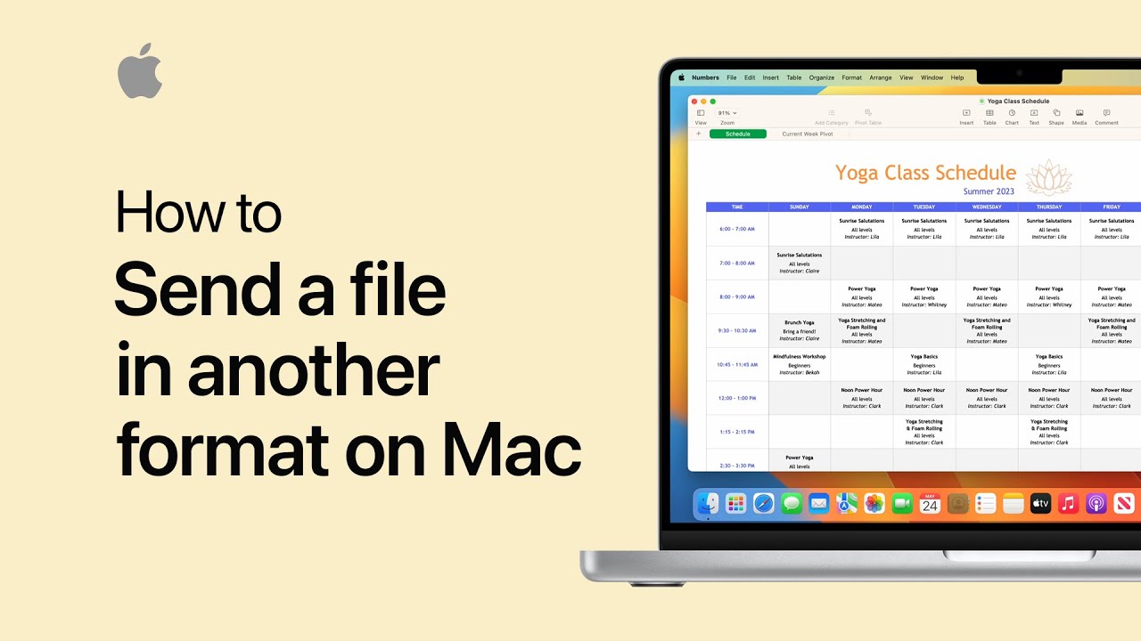 How to send a file in another format in Numbers, Pages, and Keynote on Mac | Apple Support