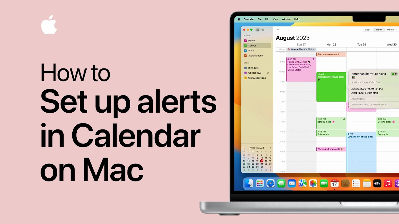 How to set up alerts in Calendar on Mac | Apple Support