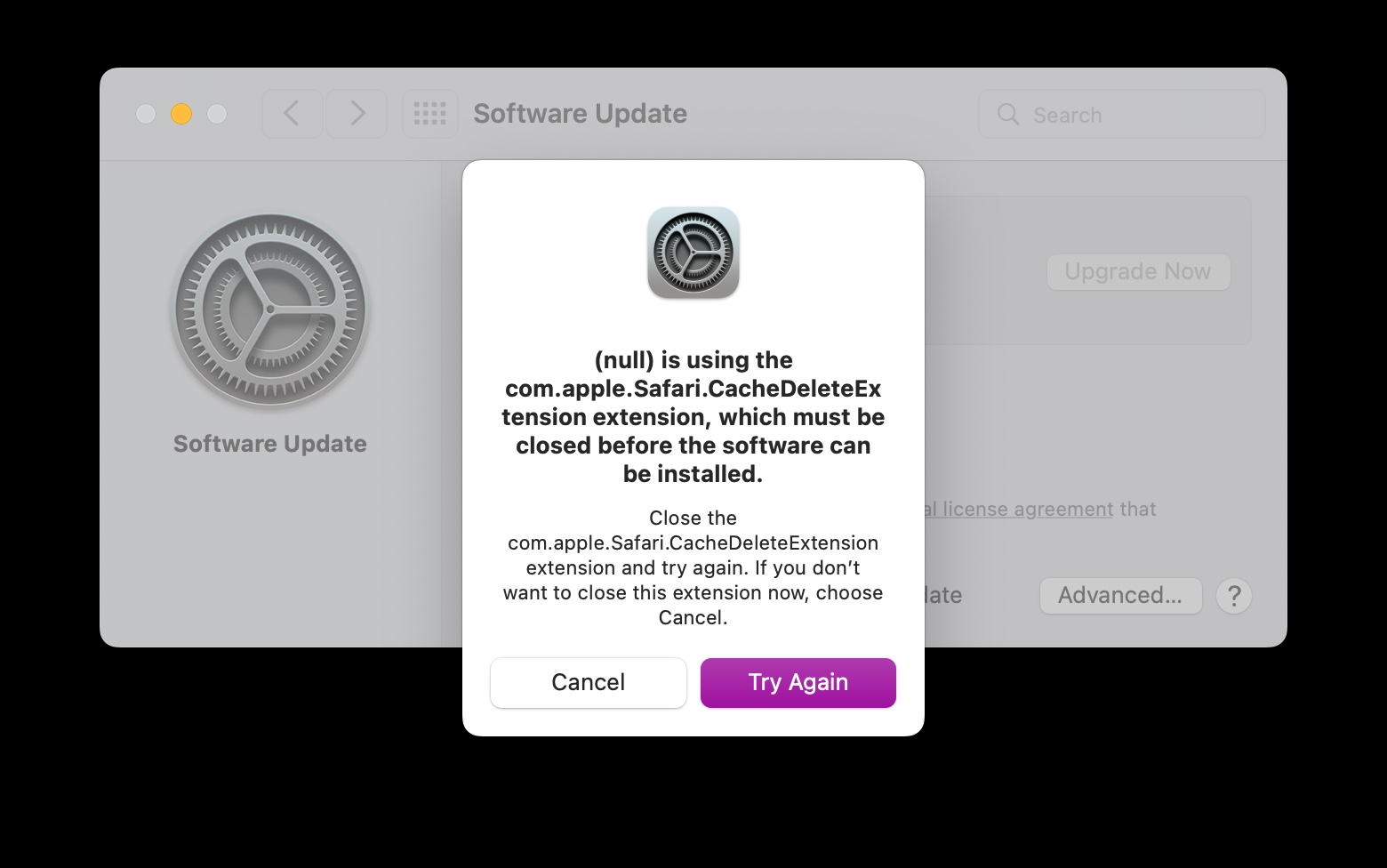 Resolving Weird Errors in MacOS Software Update