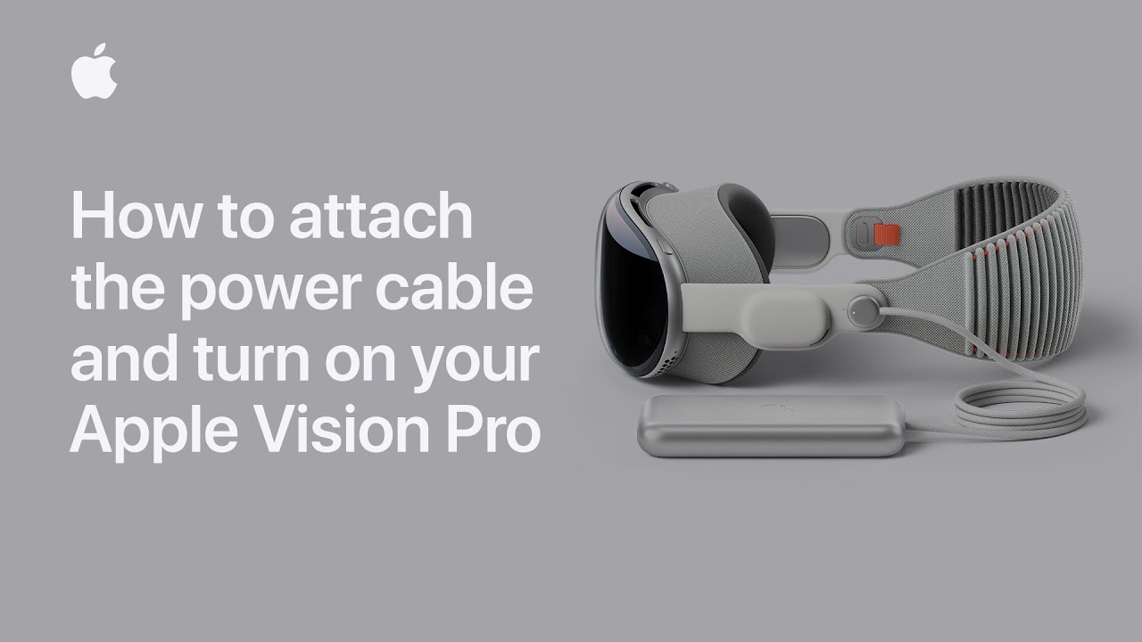 How to attach the power cable and turn on your Apple Vision Pro | Apple Support